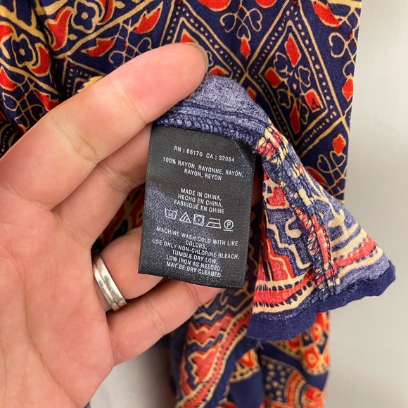 Anthropologie Vanessa Virginia "Mahdia" Peasant Top Southern Asian Prints 8 - Picture 8 of 10